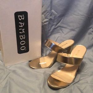Bamboo Mania-31 Gold 4 inch Sandal
